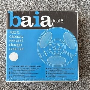 Vintage Lot of 3 Baia Dual 8 400' Capacity Reel & Storage Case Set